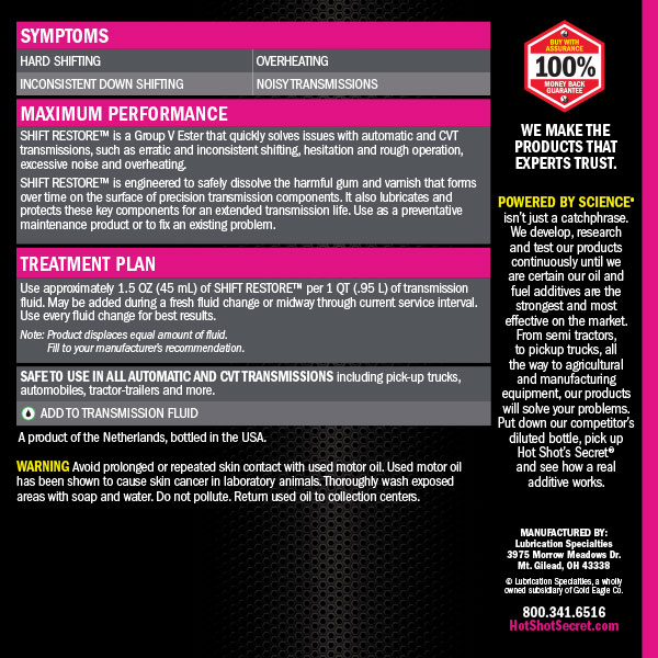 Hot Shot's Secret® SHIFT RESTORE® - Image 2