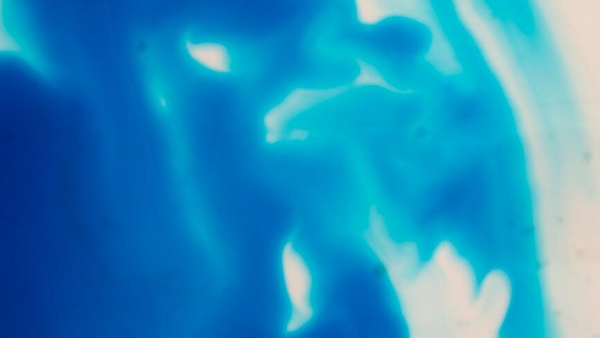 abstract blue ink picture on white paper